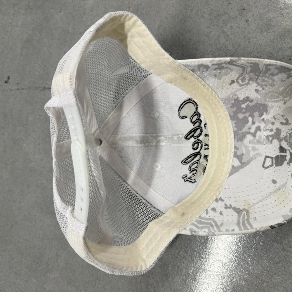 Cabela's Club Viper Camo Trucker Hat White Gray Snapback Cap Hunting